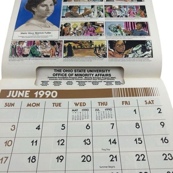 THE AFRO-AMERICAN HISTORICAL CALENDAR - 1990 Advertising Calendar Ohio State - Picture 3 of 4